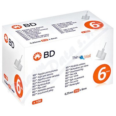 BD jehličky k inz.perům 6 mm 31G tenkostěnné 100 ks – Zboží Mobilmania