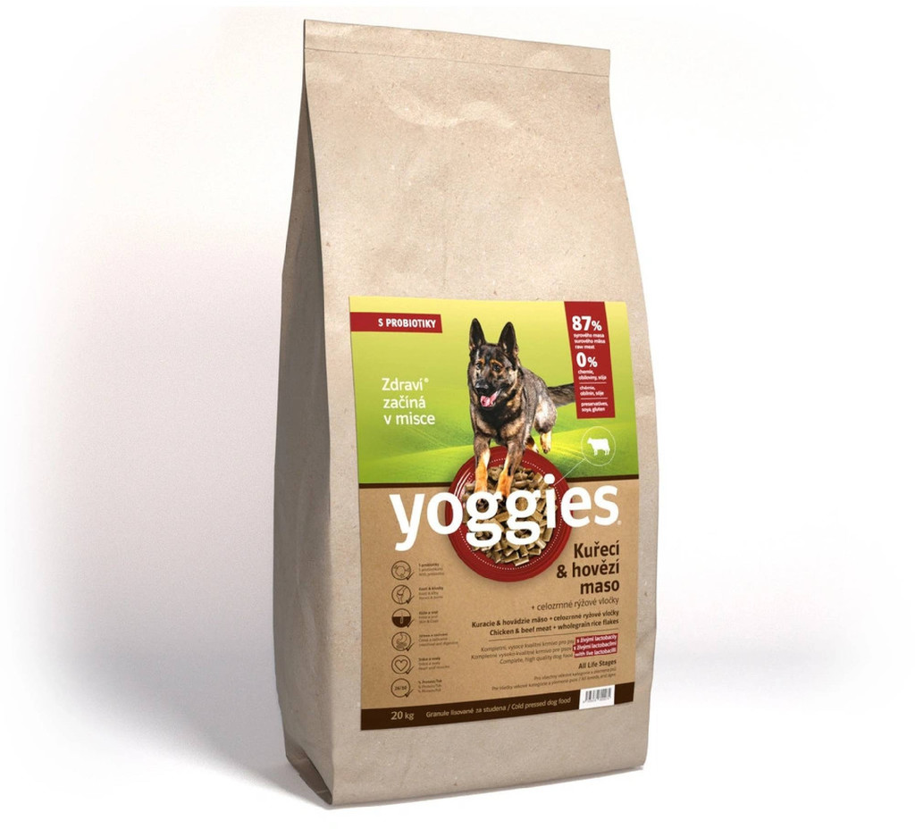 Yoggies granule lisované za studena s probiotiky Kuřecí & hovězí maso 20 kg