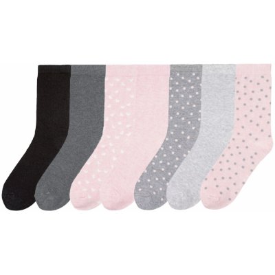 Pepperts Dívčí ponožky, 7 párů světle růžová/šedá/černá