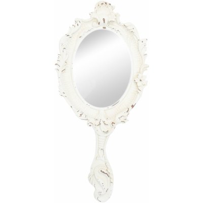 Clayre & Eef Nástěnné příruční zrcátko bílé s patinou 21*2*49 cm – Hledejceny.cz