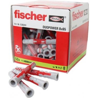 Fischer DUOPOWER 8x65 mm (balení 50 ks) - univerzální uzlovací hmoždinky, prodloužené – Hledejceny.cz