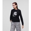 Dámská mikina Karl Lagerfeld mikina BOUCLE PROFILE sweatshirt černá