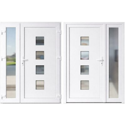 OknaDvereNaMiru.cz Dvoukřídlé vchodové dveře 010 + sklo Crepi bílá pravé 150 x 200 cm – Hledejceny.cz