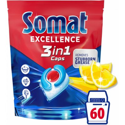 Somat Excellence 3v1 Lemon kapsle do myčky 60 ks – Zbozi.Blesk.cz