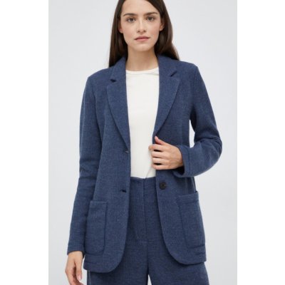 Emporio Armani blazer ze směsi vlny tmavomodrá – Zboží Mobilmania