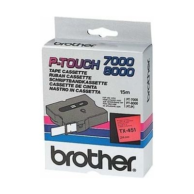 Páska do tiskárny štítků Brother, TX-451, 24mm, černý tisk/modrý podklad, O TX451 – Hledejceny.cz