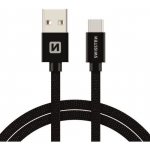 Swissten 71521301 USB 2.0 typ A na C, USB 2.0, zástrčka A - zástrčka C, opletený, 2m, černý – Zboží Živě