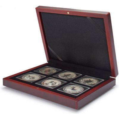 LEUCHTTURM QUADRUM Etue VOLTERRA na mince v bublinkách mahagonové Počet kapes 6 – Zboží Dáma