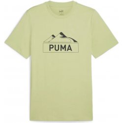 Puma OPEN ROAD MONTAIN GRAPHIC TEE PÁNSKÉ BAVLNĚNÉ triko ZELENÁ