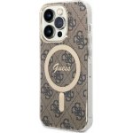 Pouzdro Guess 4G MagSafe Kompatibilní Zadní + Bezdrátová Nabíječka iPhone 14 Pro Max hnědé – Zbozi.Blesk.cz