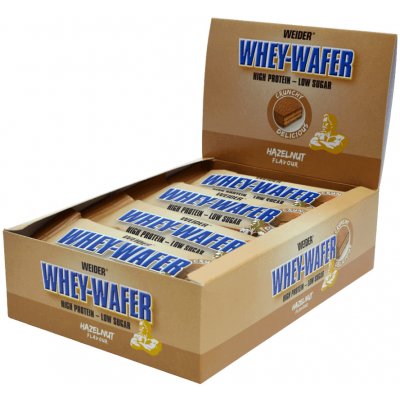 Weider 32% Whey-Wafer Protein Bar, 35 g, lískový oříšek, 35g x 12ks