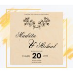 Dřevěné svatební oznámení s popiskem - Elegans - Gabon, 100 x 100 mm – Zboží Mobilmania