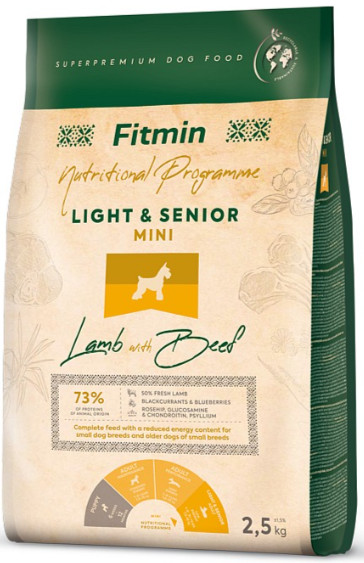 Fitmin Dog Lamb with Beef Mini Senior/Light 2 x 2,5 kg