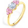 Prsteny Savicky zásnubní prsten Fairytale žluté zlato bílý safír růžové safíry PI Z FAIR68
