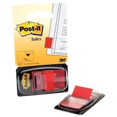 Záložky Post-it 680-1, 25,4x43,2 mm, 50 ks, červené – Hledejceny.cz