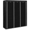 Šatní skříň Vidaxl 282453 Wardrobe with Compartments and Rods Black 150x45x175 cm Fabric