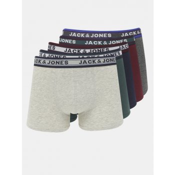 Jack&Jones 5 Pack pánské boxerky JACOLIVER 12242050 Dark Grey Melange