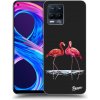 Pouzdro a kryt na mobilní telefon Realme Picasee silikonový černý obal pro Realme 8 Pro - Flamingos pár