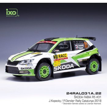 IXO Model Škoda Fabia R5 Rally Catalunya 2018 J. Kopecký 1:24