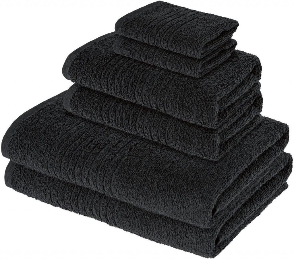 MIOMARE Sada froté ručníků 6dílná (černá / 65 x 120 cm 50 x 90 cm 30 x 40  cm) od 299 Kč - Heureka.cz