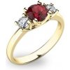 Prsteny Pattic Zlatý prsten s diamantem a granátem G1080301