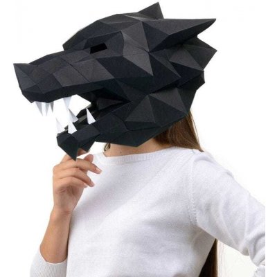 papírový model 3D maska Vlk černý – Zbozi.Blesk.cz