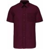 Pracovní oděv Kariban K551 pánská košile krátký rukáv vínově červená