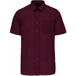 Kariban K551 pánská košile krátký rukáv vínově červená