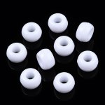 Akrylové korálky - pony beads - bílé - 6 x 9 mm - 10 ks – Sleviste.cz
