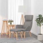 VidaXL 327666 relaxační se stoličkou světle šedé samet – Hledejceny.cz