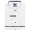 Pánská Košile AMJ pánská bavlněná košile krátký rukáv regular fit s puntíkovanými čtverečky VKBR1277 bílá