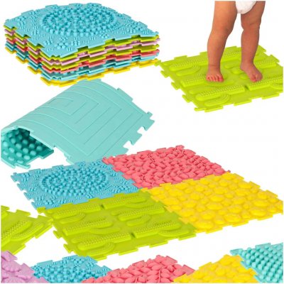 Creative Corner senzorická podložka montessori pro masáž nohou 8 dílků barevné puzzle – Zboží Dáma