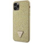 Pouzdro Guess, Rhinestones Triangle Metal Logo iPhone 11 Pro MAX zlaté – Zboží Mobilmania