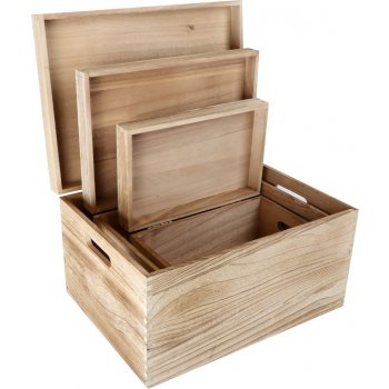 Legler dřevěné krabice s víkem, 3 kusy v sadě od 966 Kč - Heureka.cz