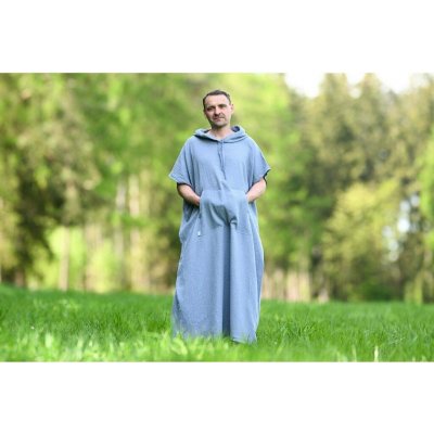 Nelly Mušelínové pončo pánské Šedomodrá – Hledejceny.cz