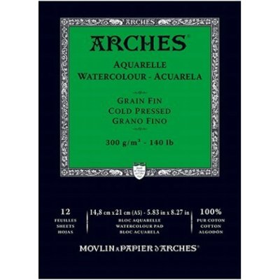 Arches Aquarelle Skicák v lepené vazbě A5 300g 12 listů CP – Hledejceny.cz