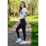 Jsem máma Bavlněné dámské legíny s vysokým pasem do 175 cm černé – Hledejceny.cz