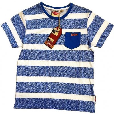 Lee Cooper dětské tričko white/blue – Zboží Mobilmania