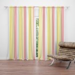 Sablio Závěs Žlutorůžové pruhy: 2ks 140x250cm – Hledejceny.cz