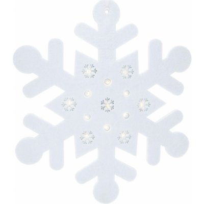 H&L Vánoční osvětlení Sněhová vločka LED Hangdeco 35 cm filc bílá A764-BI-00 – Zboží Mobilmania