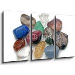 Obraz 3D třídílný - 90 x 50 cm - Crystal therapy tumbled stones Křišťálová terapie klesla kameny – Sleviste.cz