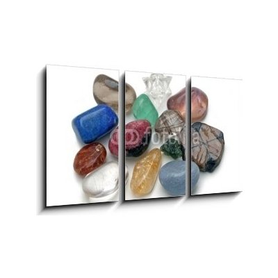 Obraz 3D třídílný - 90 x 50 cm - Crystal therapy tumbled stones Křišťálová terapie klesla kameny