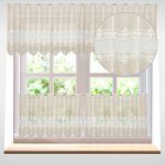 Forbyt vitrážová záclona, polyesterový batist 27027, REŽNÁ, vyšívané ornamenty s tylem, s bordurou, výška 40cm (v metráži) – Zboží Mobilmania