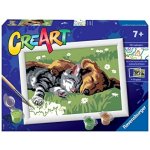 RAVENSBURGER CreArt Malování podle čísel Spící pes a kočka 18 x 13 cm 147004 – Zboží Mobilmania