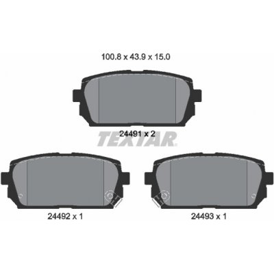 Sada brzdových destiček, vždy 4 kusy v sadě TEXTAR 2449101 | Zboží Auto