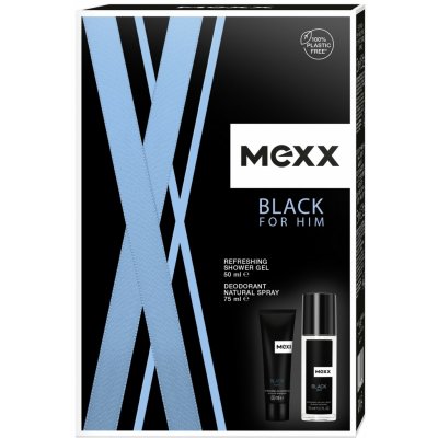 Mexx Black Man deodorant sklo 75 ml + sprchový gel 50 ml dárková sada – Hledejceny.cz