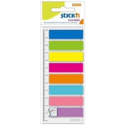 Záložky samolepicí Stick´n 45x12 mm, plast, 8x25 ks, neon – Hledejceny.cz