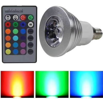 RGB LED žárovka E14 3W color – Zbozi.Blesk.cz