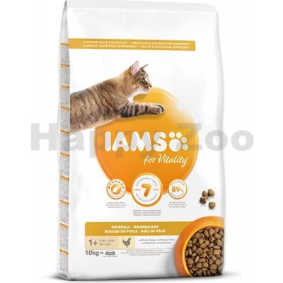 Iams for Vitality Cat Adult Hairball Chicken 10 kg – Zboží Mobilmania