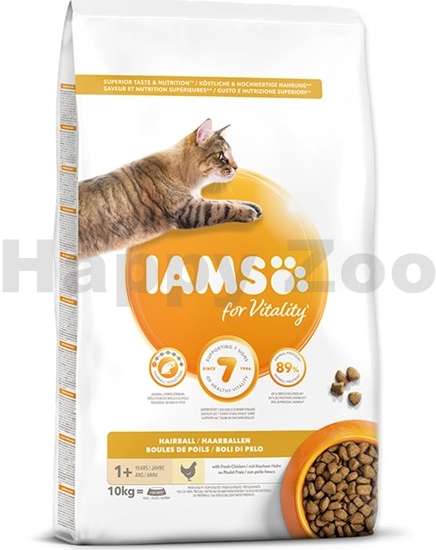 Iams for Vitality Cat Adult Hairball Chicken 10 kg